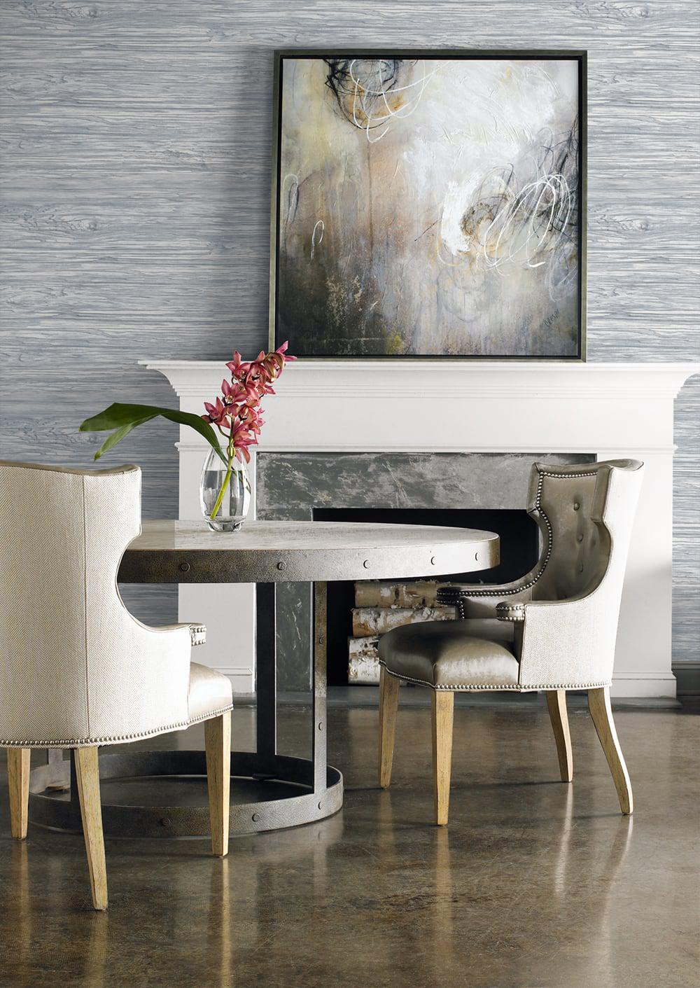 Seabrook Washed Shiplap Embossed Vinyl Blue Mist Wallpaper