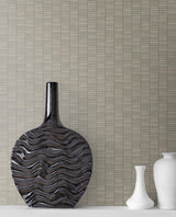 Seabrook Deco Spliced Stripe Nobel Grey Wallpaper