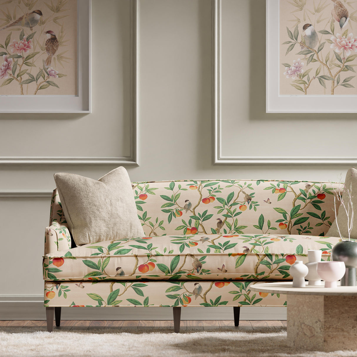 Harlequin Ella Fig Blossom/Fig Leaf/ Nectarine Fabric