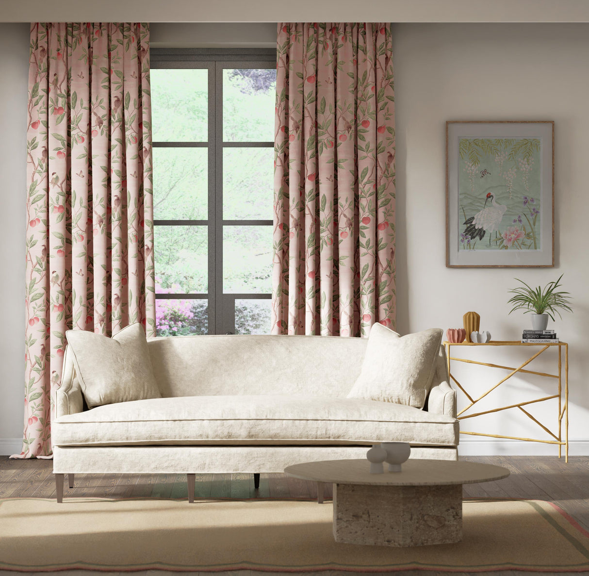 Harlequin Ella Powder/ Sage / Peach Fabric