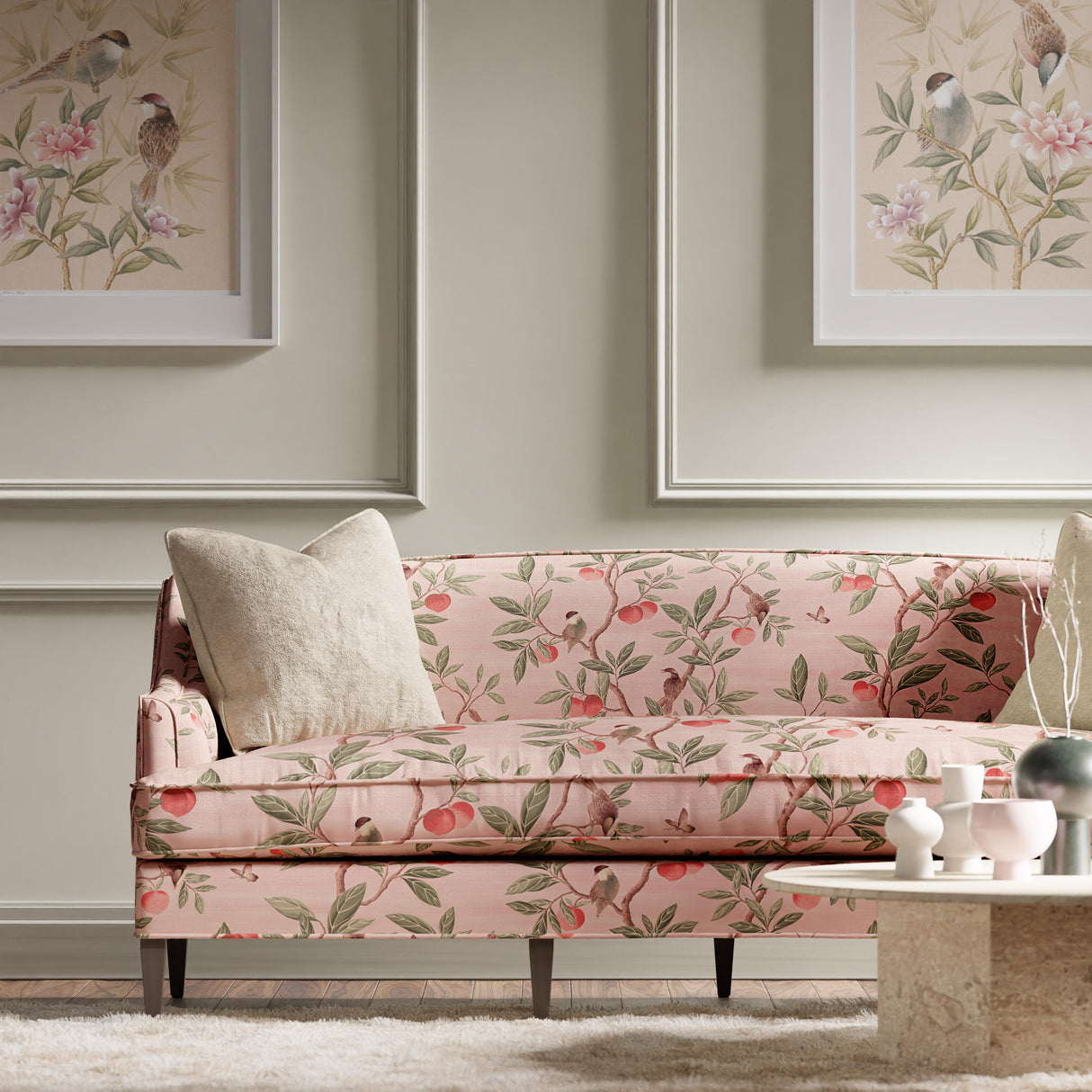 Harlequin Ella Powder/ Sage / Peach Fabric