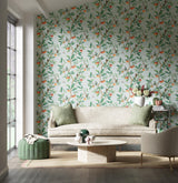 Harlequin Ella Sky/Fig Leaf/ Nectarine Wallpaper