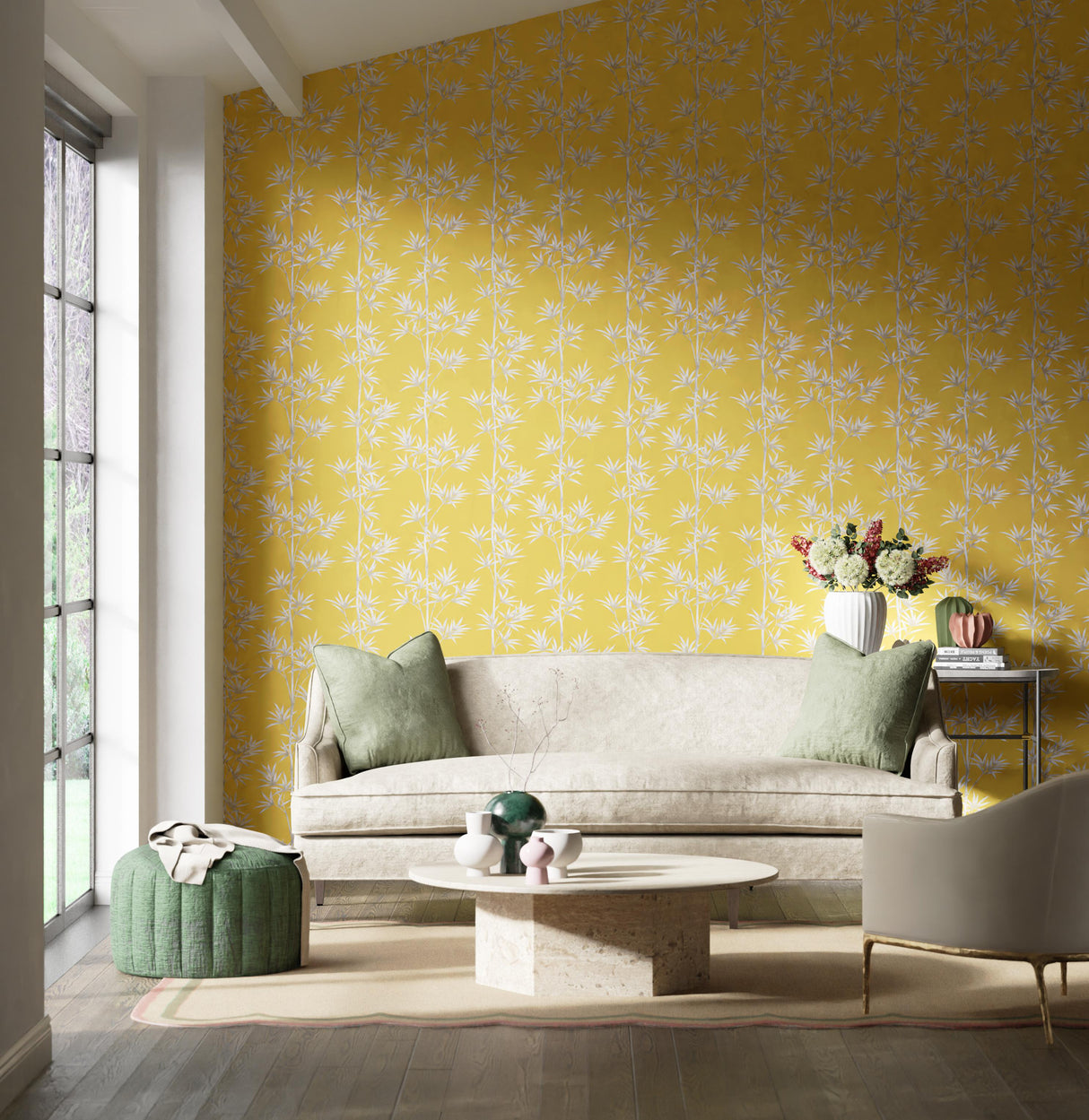 Harlequin Isabella Honey/Porcelain Wallpaper