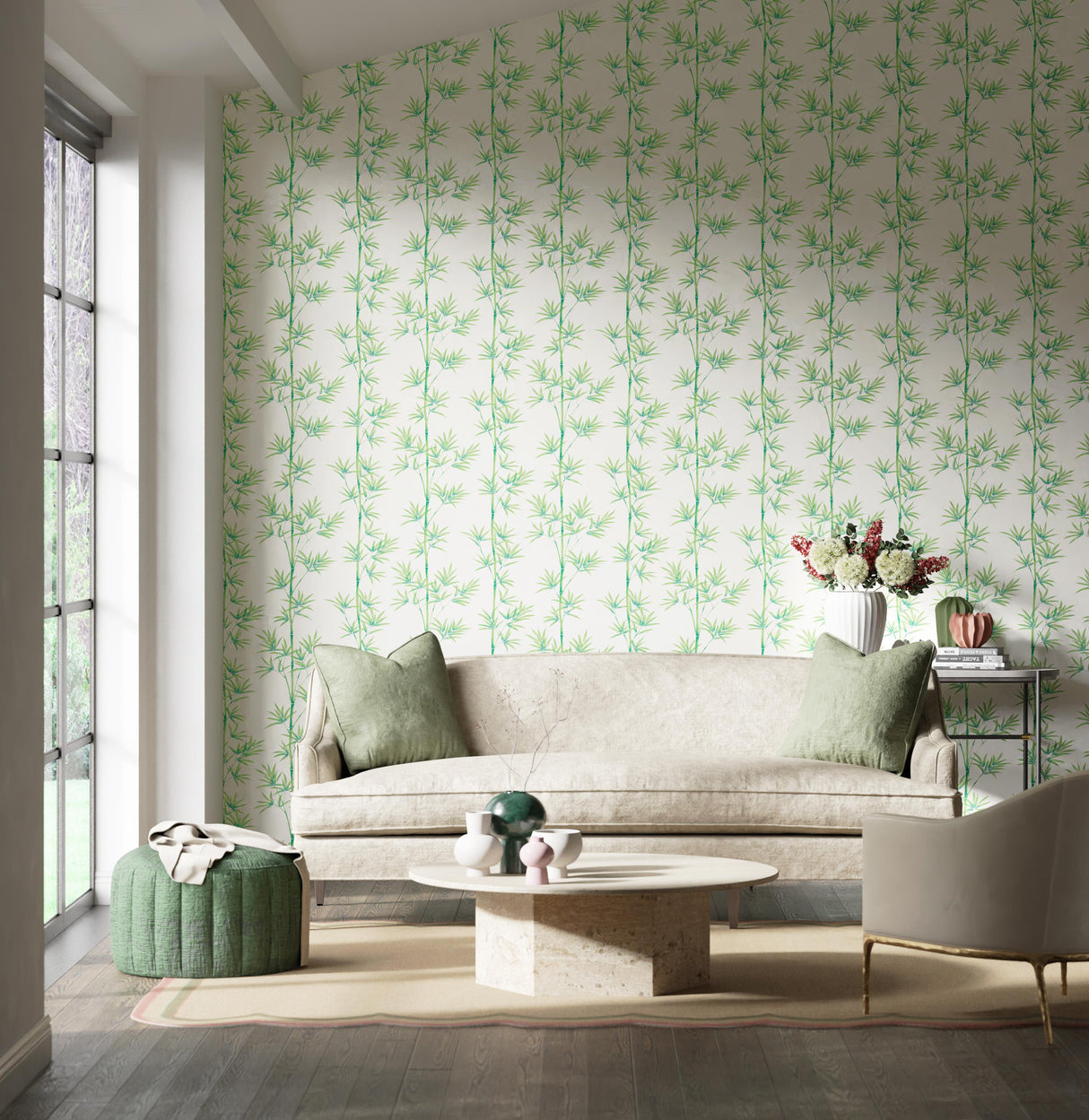 Harlequin Isabella Porcelain/Bamboo Wallpaper