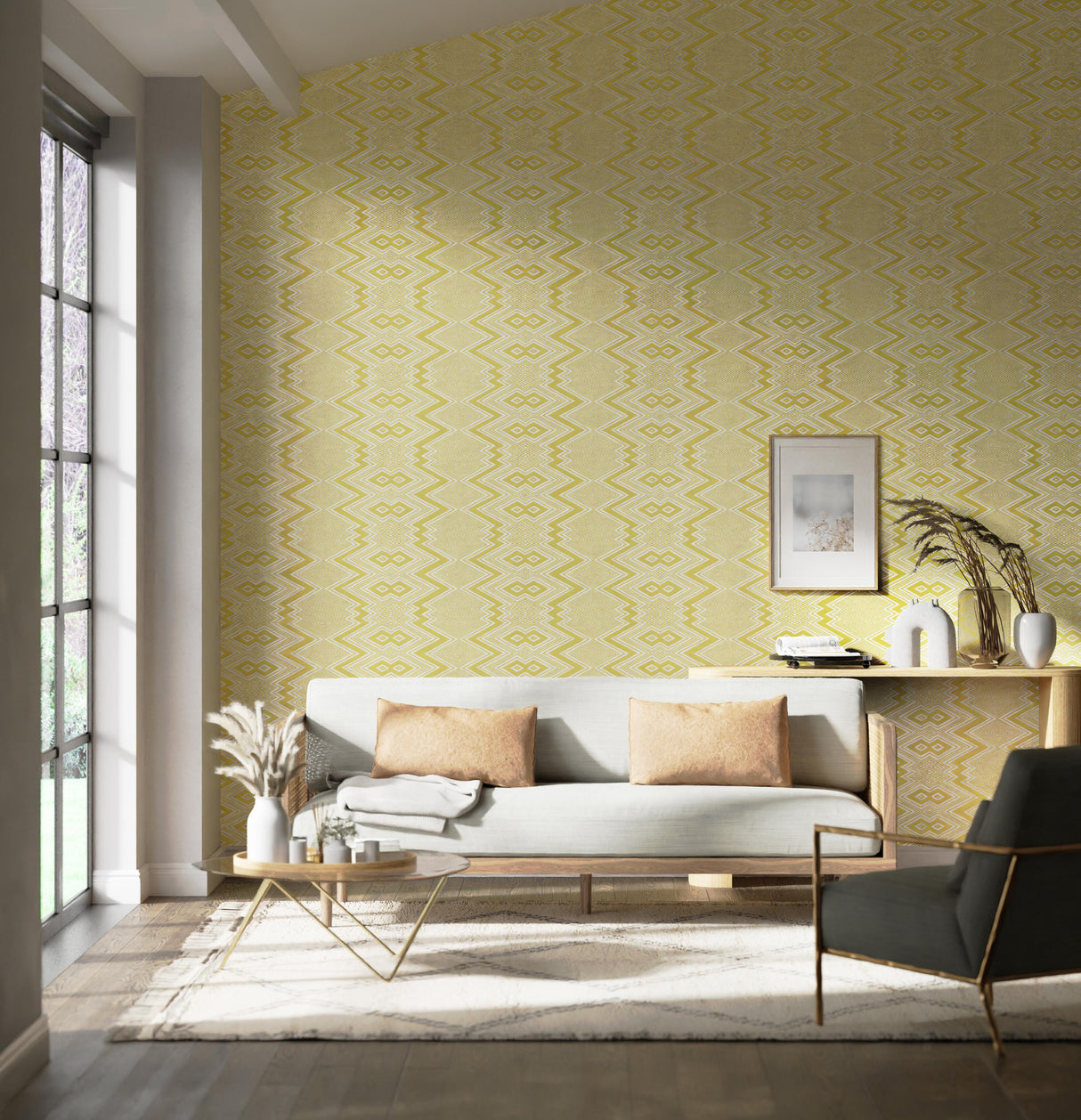 Harlequin Ankara Sunflower/Awakening Wallpaper