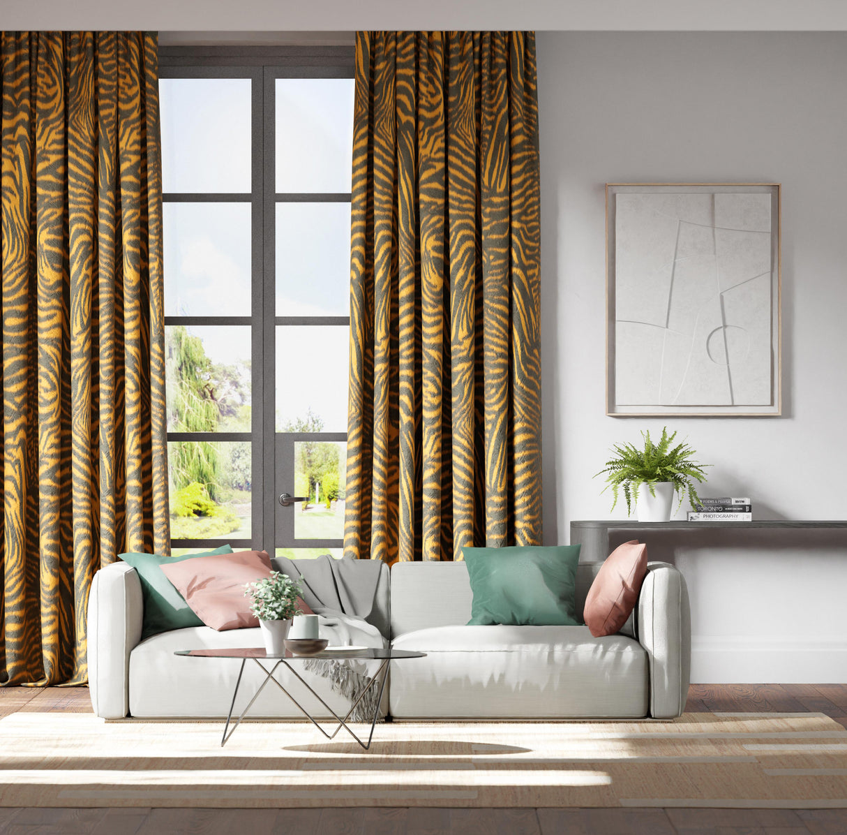 Harlequin Equidae Onyx/Amber Light Fabric