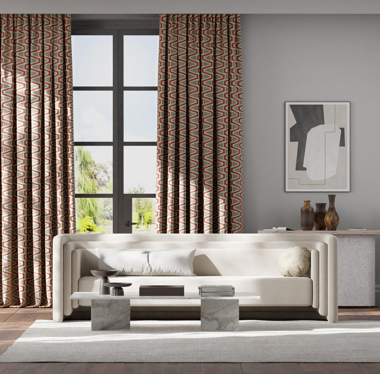 Harlequin Perception Brazilian Rosewood/Shiitake/New Beginnings Fabric