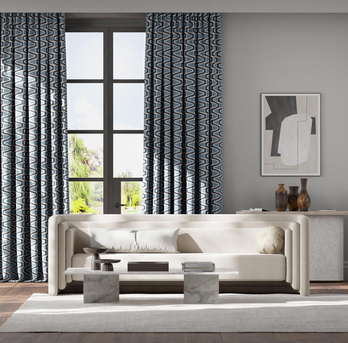 Harlequin Perception Japanese Ink/ Sky/ New Beginnings Fabric