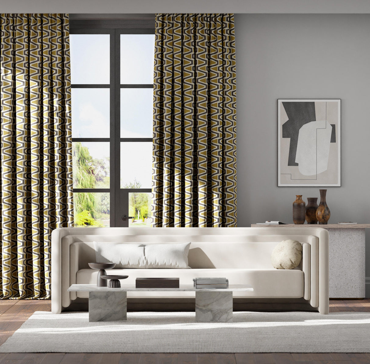 Harlequin Perception Dijon/Black Earth/New Beginnings Fabric