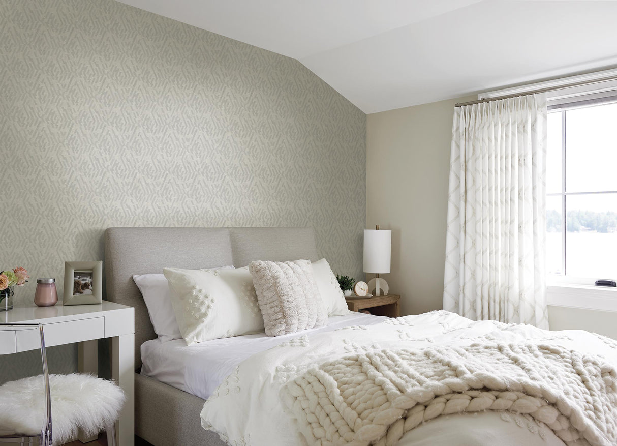 A-Street Prints Kila Grey Geometric Wallpaper