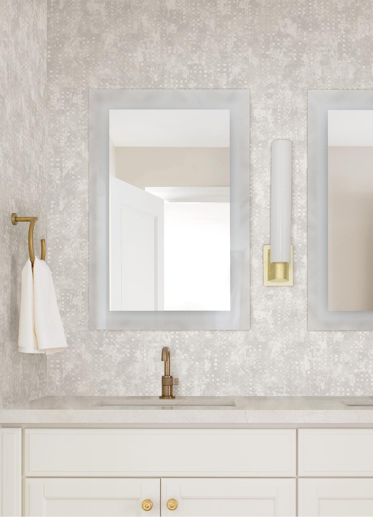 A-Street Prints Felsic Platinum Studded Wallpaper