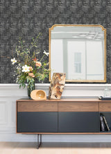 A-Street Prints Celeste Silver Circle Grid Wallpaper