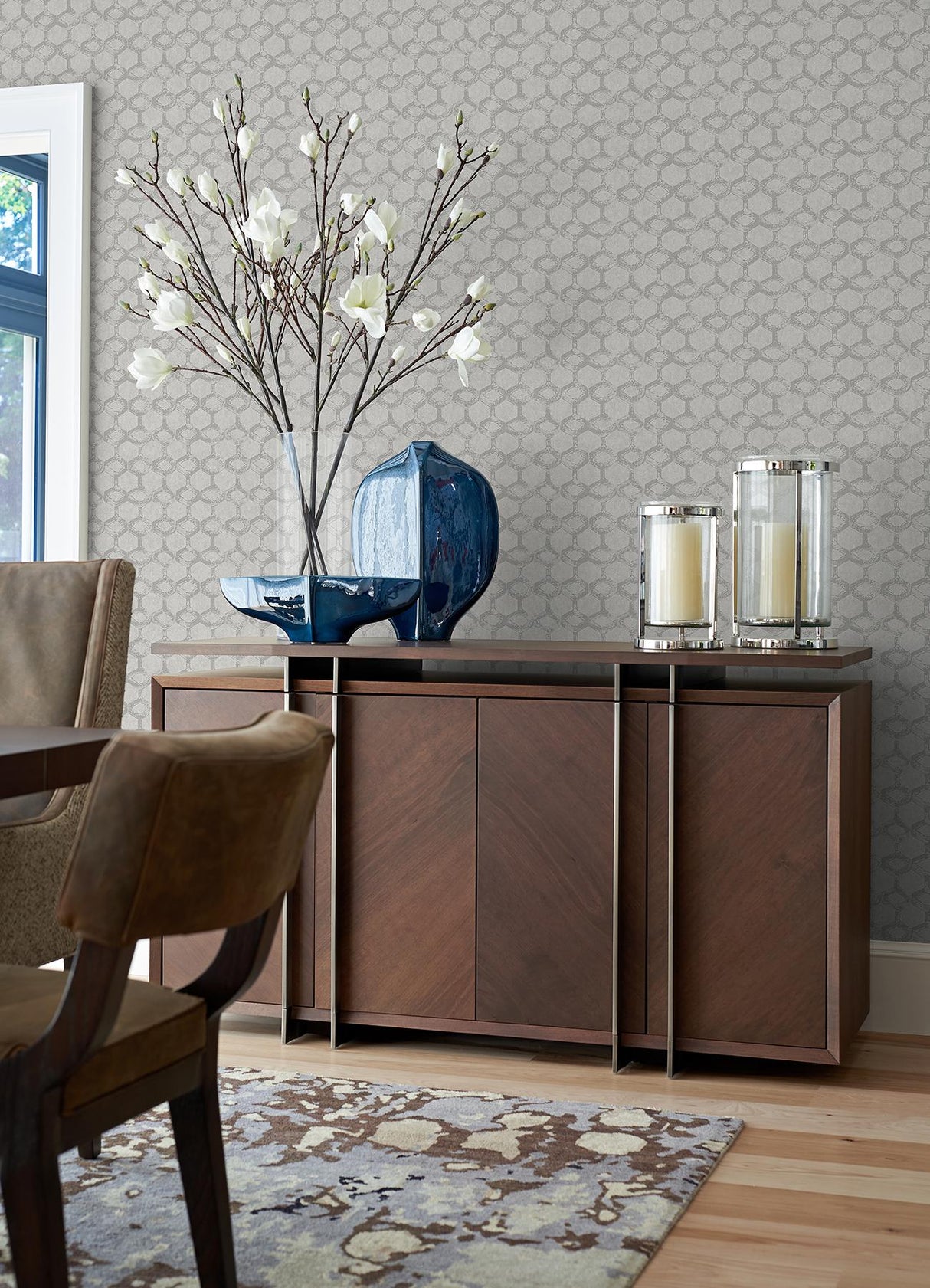 A-Street Prints Besi Platinum Tiled Wallpaper