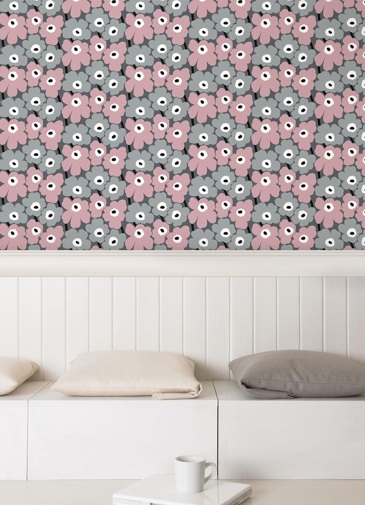 Brewster Home Fashions Marimekko Marimekko Nuwallpaper Flowers Pink Wallpaper