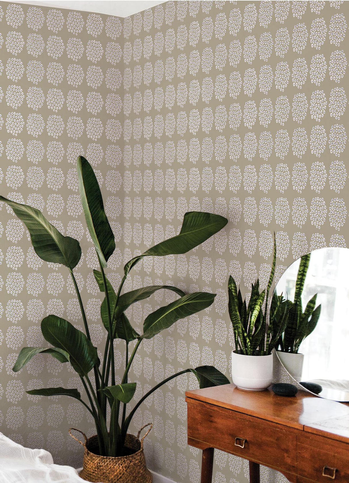 Brewster Home Fashions Marimekko Marimekko Nuwallpaper Flowers Taupe Wallpaper