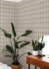 Brewster Home Fashions Marimekko Marimekko Nuwallpaper Flowers Taupe Wallpaper