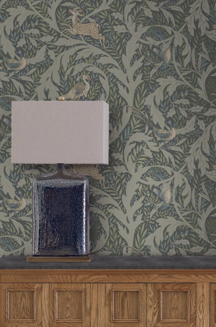 Ronald Redding Designs Woodland Tapestry Sage Wallpaper