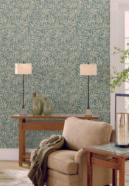 Ronald Redding Designs Rowan Teal Wallpaper