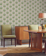 Ronald Redding Designs Meadow Flowers Linen/Blue Wallpaper