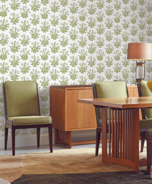 Ronald Redding Designs Meadow Flowers White Wallpaper