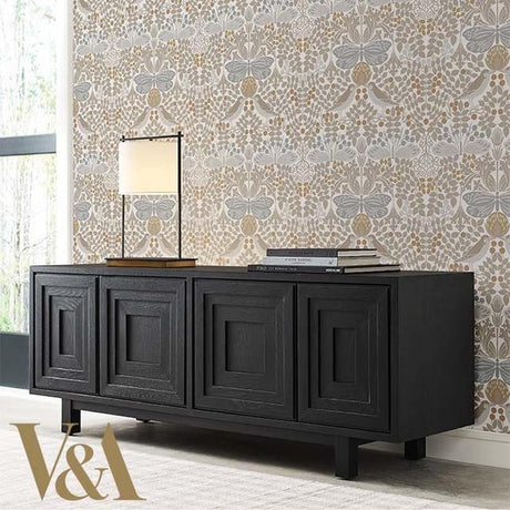 Ronald Redding Designs Butterfly Garden White Wallpaper