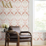 Ronald Redding Designs Pine Cone Ribbon Blush Wallpaper
