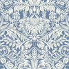 Ronald Redding Designs Lockwood Damask Blue Wallpaper