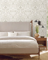 Ronald Redding Designs Lockwood Damask Beige Wallpaper
