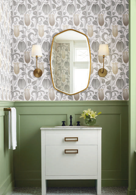 Ronald Redding Designs Canterbury Bells Neutrals Wallpaper