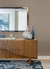 A-Street Prints Gaoyou Light Grey Paper Weave Wallpaper