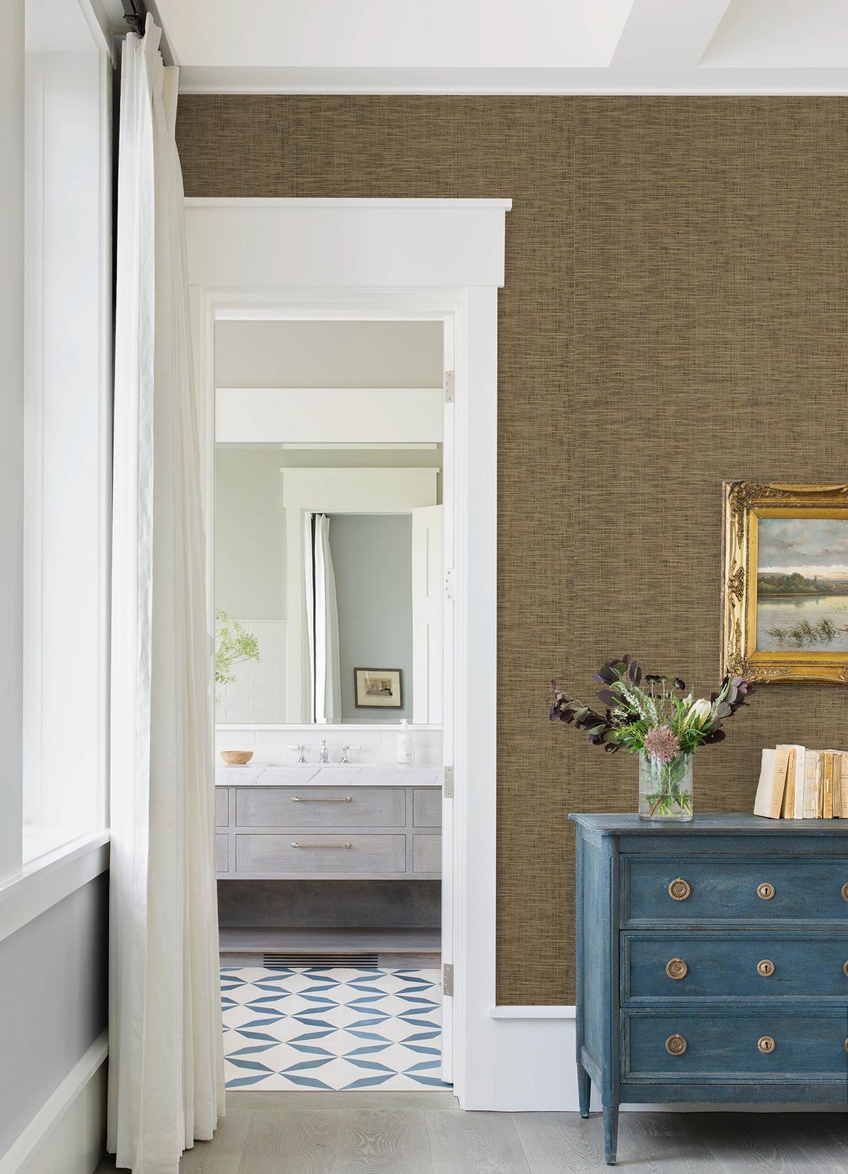 A-Street Prints Cixi Neutral Basketweave Wallpaper