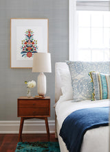 A-Street Prints Twine Fabric Textures Aqua Wallpaper