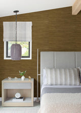 A-Street Prints Zhilan Brown Grasscloth Wallpaper