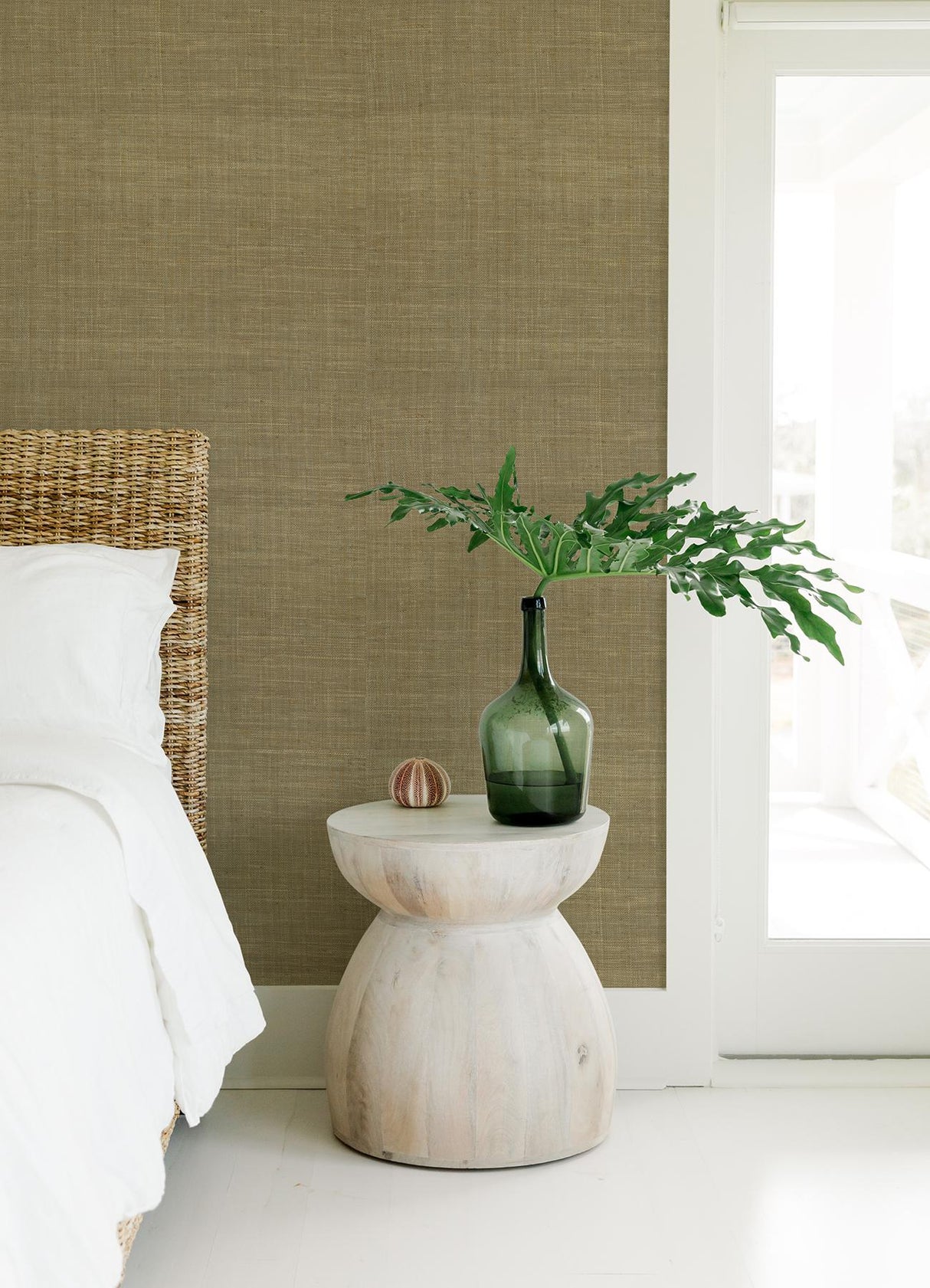 A-Street Prints Cheng Light Brown Woven Grasscloth Wallpaper