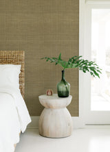 A-Street Prints Cheng Light Brown Woven Grasscloth Wallpaper