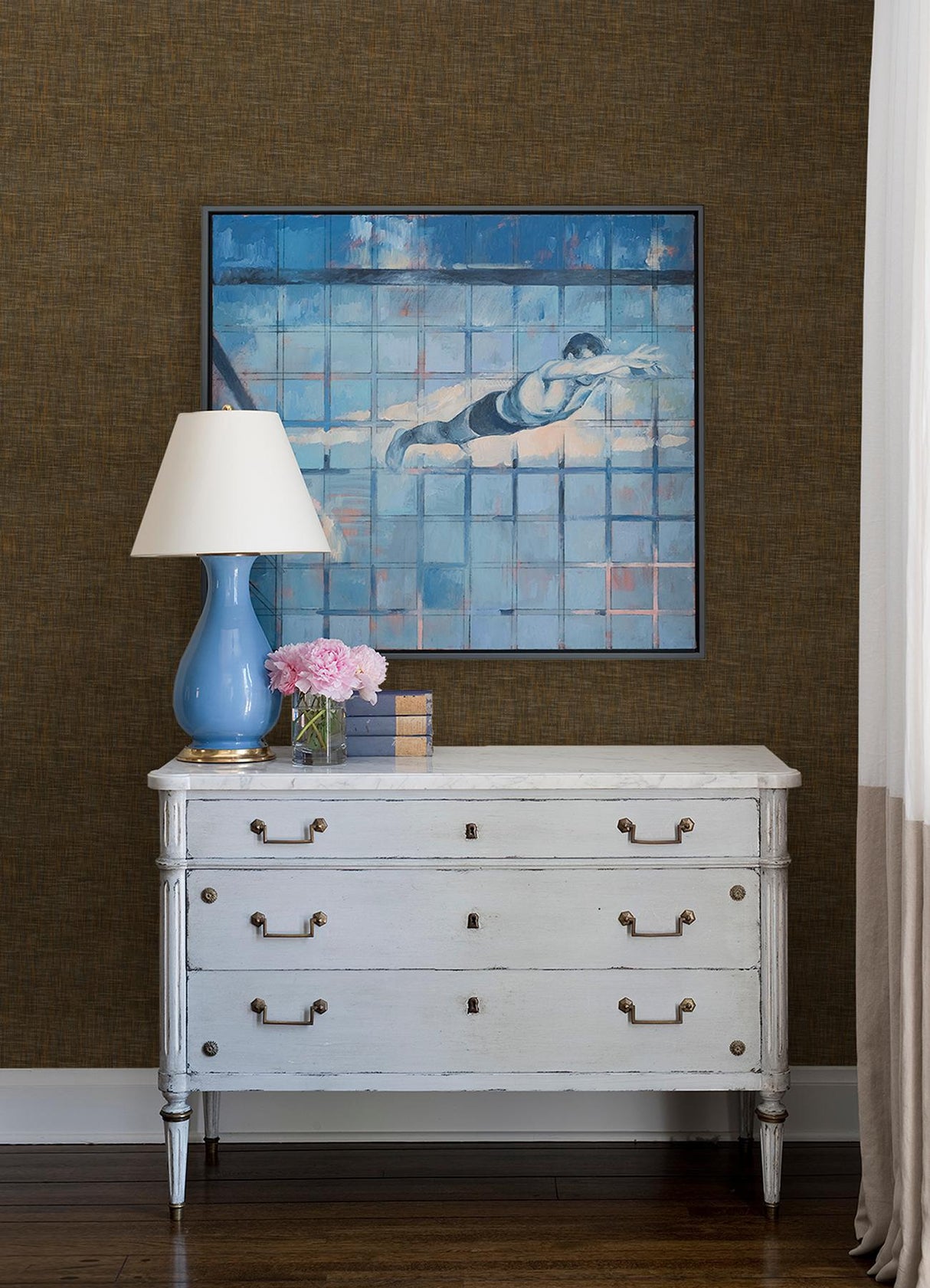 A-Street Prints Genji Brown Woven Wallpaper