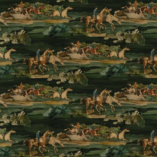 Mulberry MORNING GALLOP VELVET TEAL Fabric