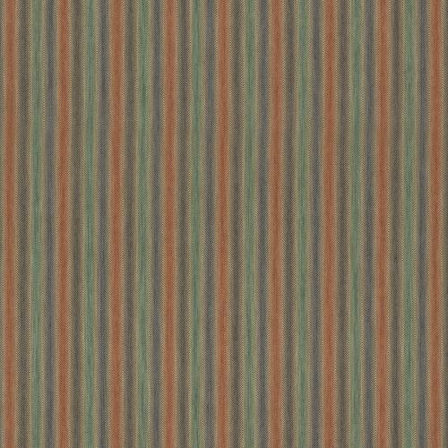 Mulberry SHEPTON STRIPE TEAL/SPICE Fabric