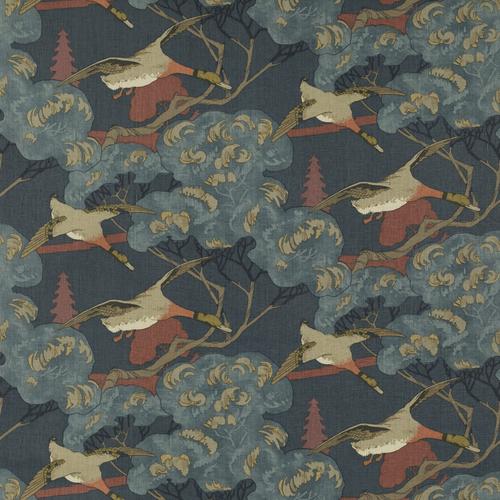 Mulberry FLYING DUCKS RED/BLUE Fabric