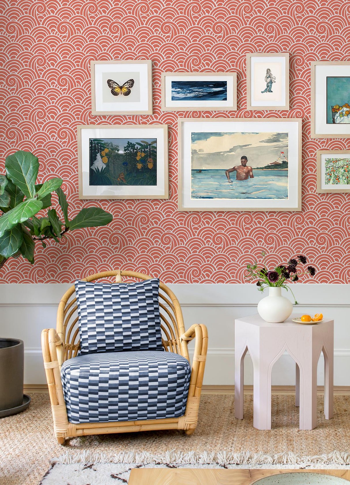 A-Street Prints Happy Novelty Coral Wallpaper