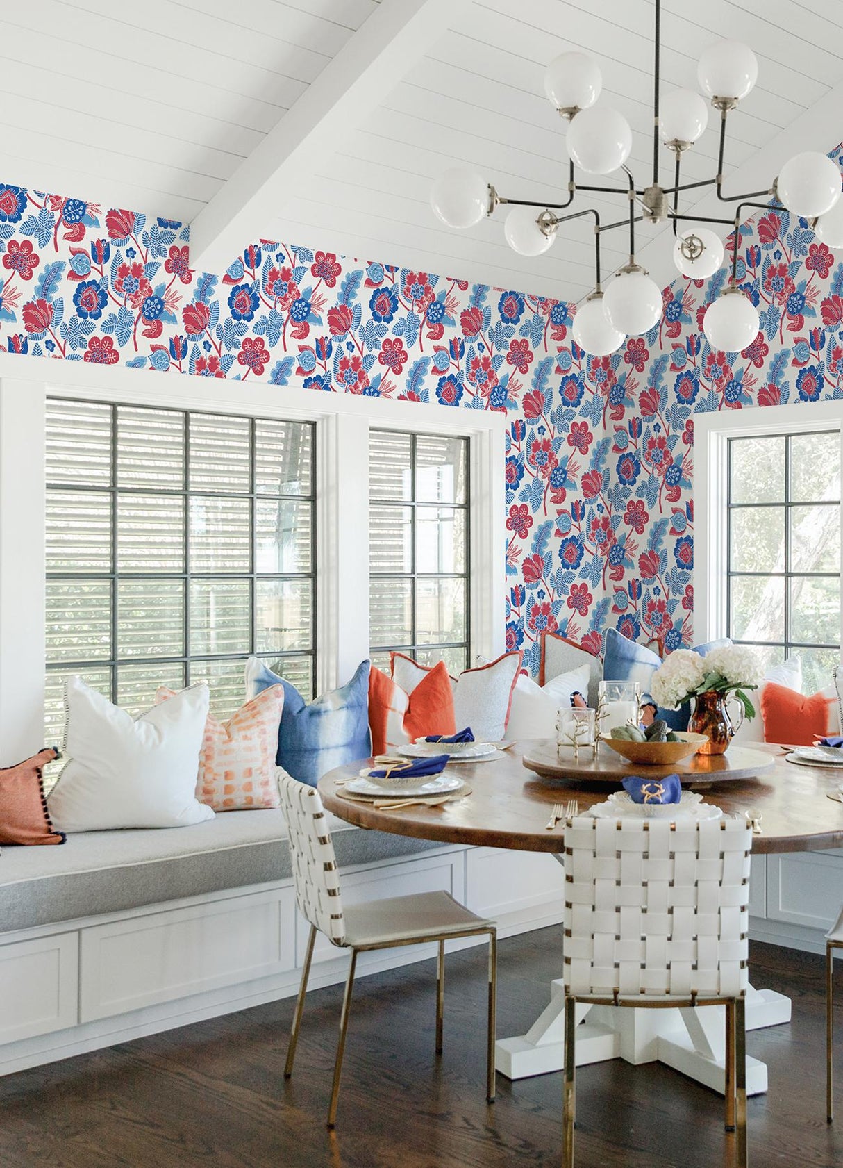 A-Street Prints Jana Red Jacobean Wallpaper