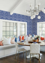 A-Street Prints Marni Blue Fruit Damask Wallpaper