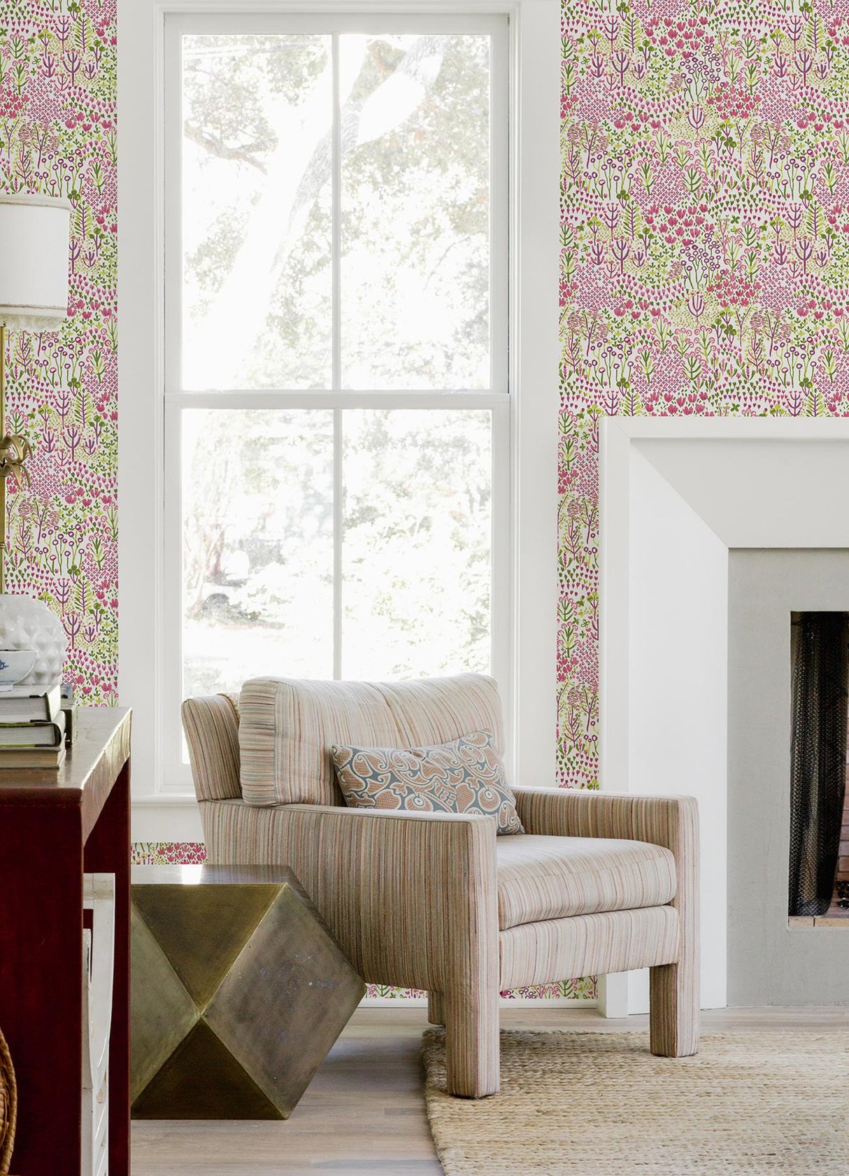 A-Street Prints Chilton Pink Wildflowers Wallpaper
