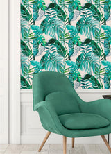 Brewster Home Fashions Ohpopsi Wild Leaves Green Wallpaper