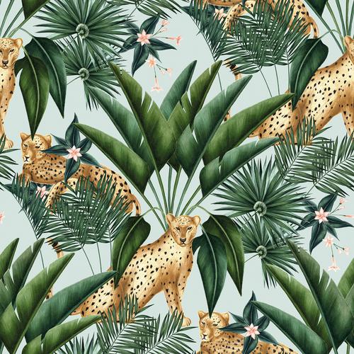 Brewster Home Fashions Ohpopsi Wild Animals Aqua Wallpaper