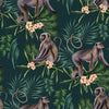 Brewster Home Fashions Morris Dark Blue Tropical Jungle Wallpaper