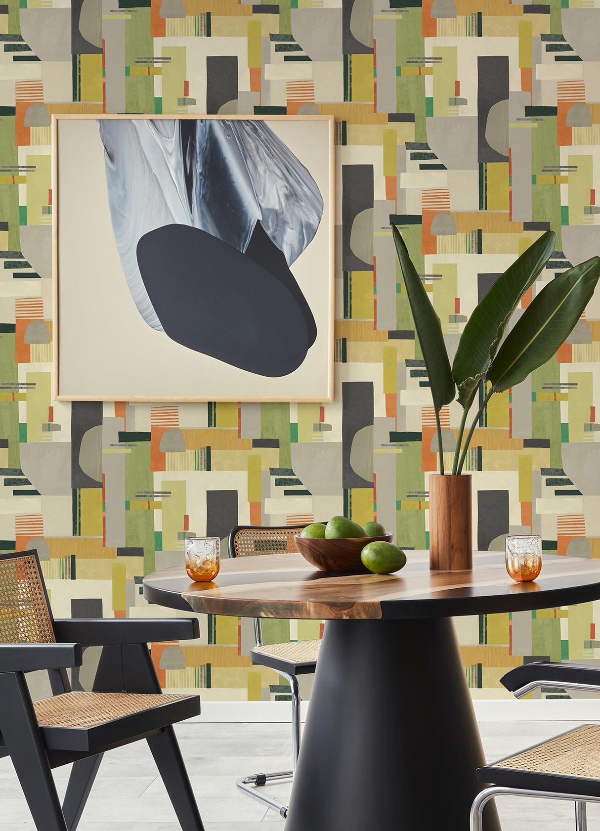 Brewster Home Fashions Ohpopsi Concept Abstract Sage Wallpaper