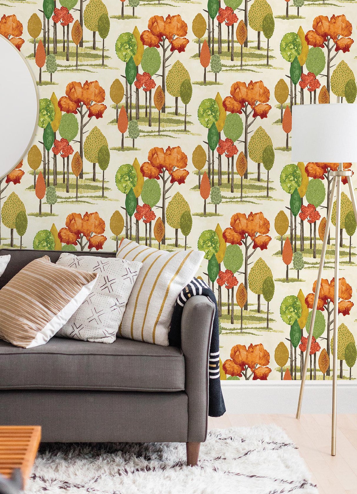 Brewster Home Fashions Ohpopsi Concept Botanical Orange Wallpaper