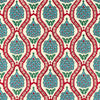 Zoffany Anar Trellis Serpentine/Crimson Fabric