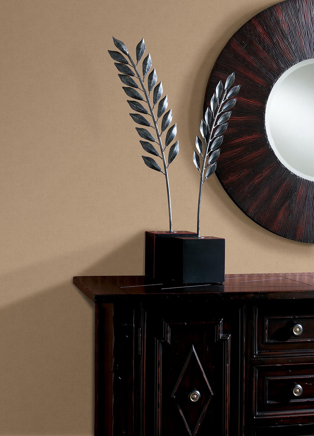 Brewster Home Fashions Advantage Titanium Distressed Textures Wheat Wallpaper